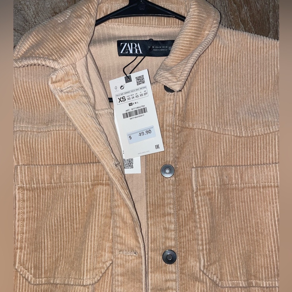 NWT CORDUROY OVERSHIRT - ZARA in Camel - Picture 6 of 8